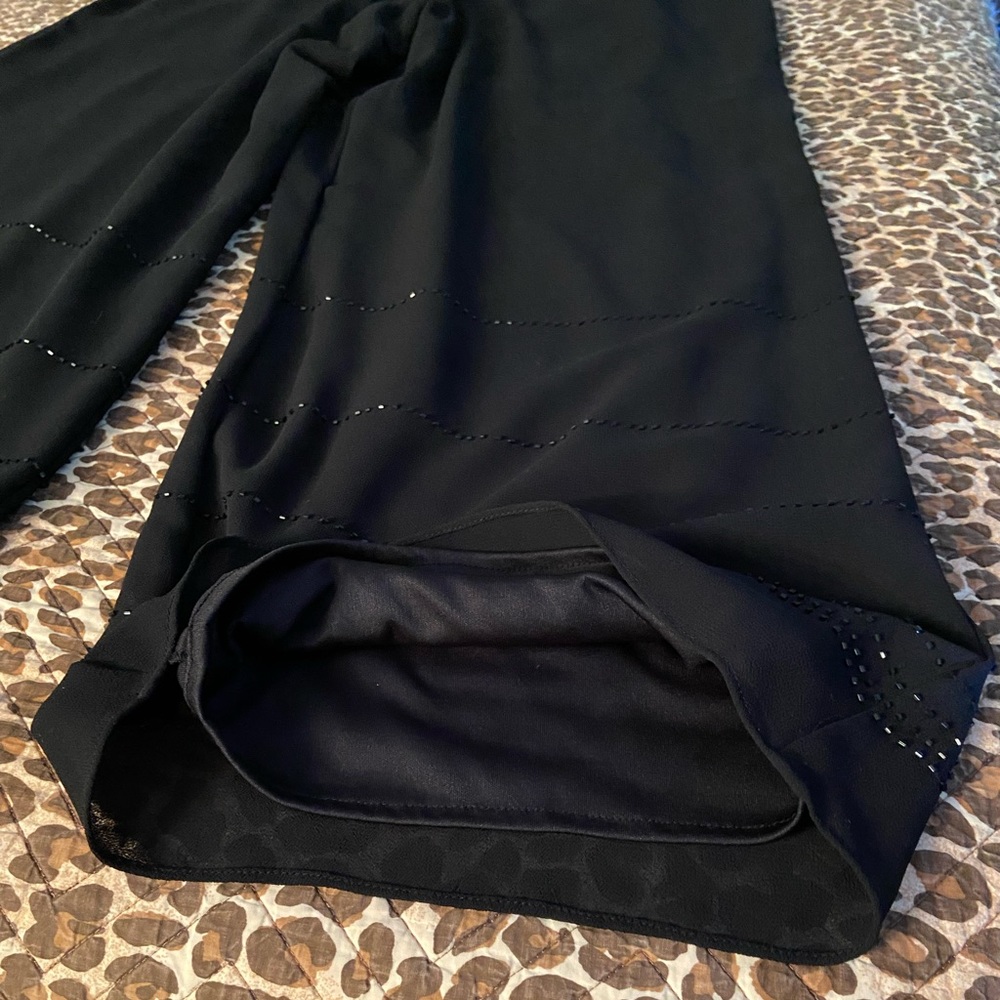 Sandra Darren Black Beaded Dress Palazzo Pants - Picture 8 of 13